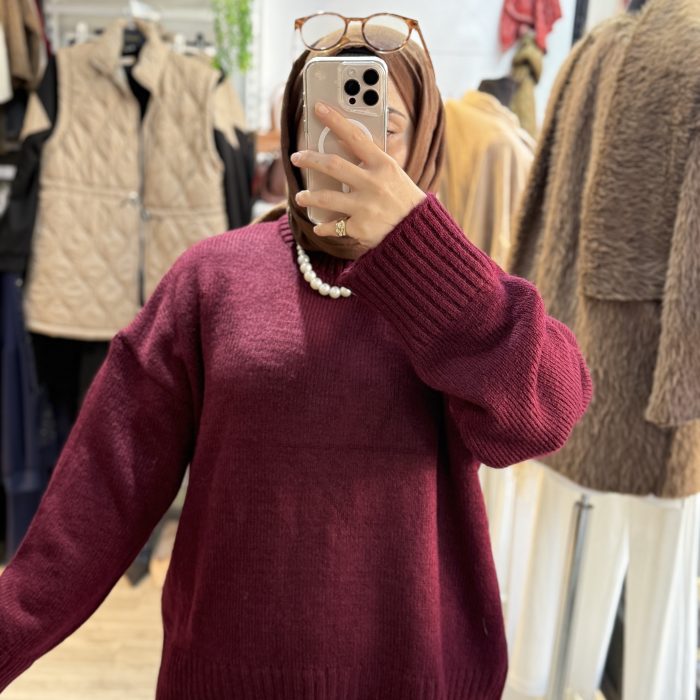 YENİ SEZON BORDO KAZAK